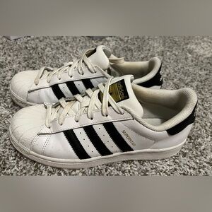 Adidas Superstar White and Black Sneakers